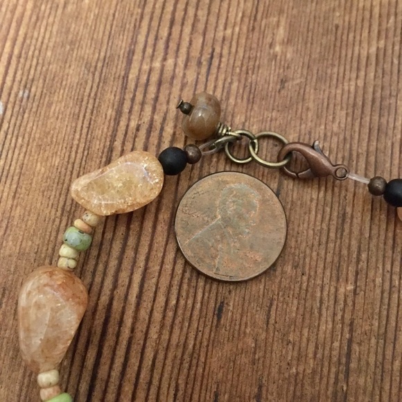 Men's Quartz 8 Inch Beaded Bracelet,  Handmade Men's Bracelet - Picture 4 of 5